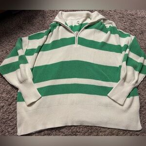 Aerie Oversized Striped Pullover Size Large